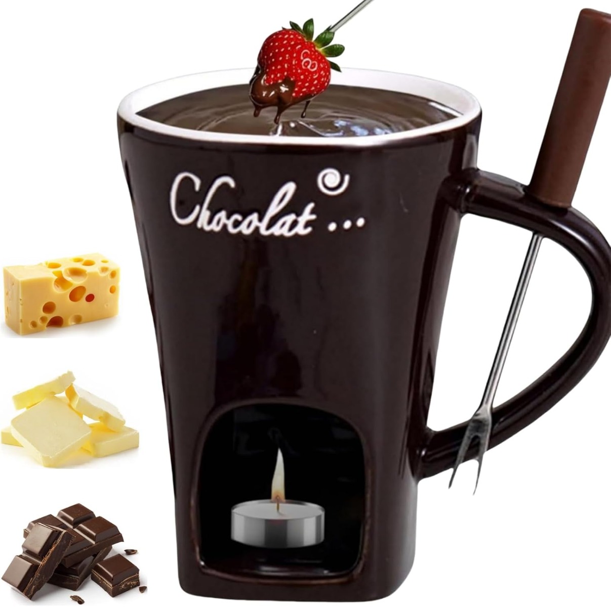 Fondue Pot Ceramic - Керамическая многофункциональная кружка для шоколадного фондю,